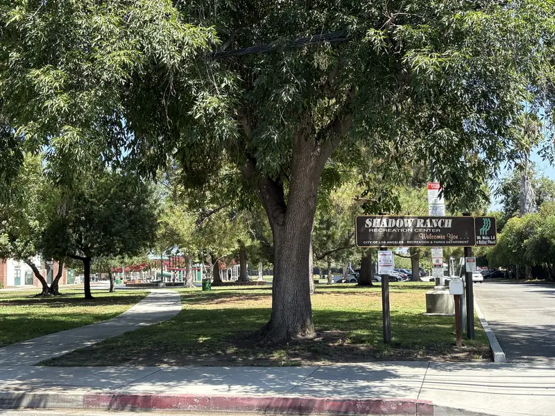 Shadow Ranch Park welcome sign, West Hills CA
